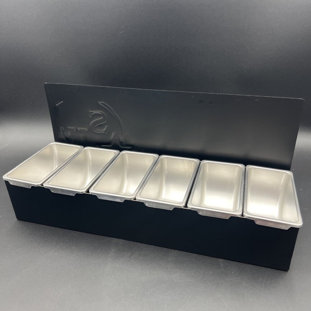 Makers Mark Bar Garnish Caddy Kentucky Bourbon Man Cave Black Metal Stainless